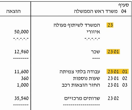 צילום מתוך תקציב 2010. מודגשים: סימולי שלוש רמות הפירוט הבסיסיות צילום מתוך תקציב 2010. מודגשים: סימולי שלוש רמות הפירוט הבסיסיות