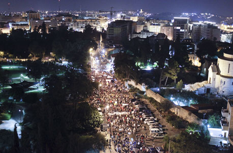 ההפגנה בירושלים, הערב, צילום: נועם מושקוביץ'