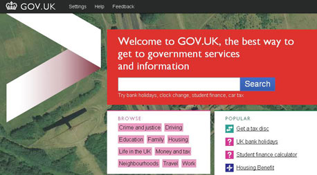 האתר החדש של ממשלת בריטניה, צילום מסך: gov.uk