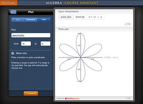 אפליקציית Wolfram Alpha Algera לאייפד אפליקציית Wolfram Alpha Algera לאייפד