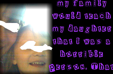 "אם הייתי מתה המשפחה שלי היתה אומרת לבת שלי שהייתי אדם איום. זאת הסיבה היחידה שלא התאבדתי עדיין", צילום מסך: postsecretarchive.com