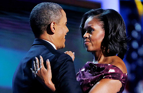 בני הזוג אובמה בוועידה הדמוקרטית. להיט ויראלי, צילום: רויטרס