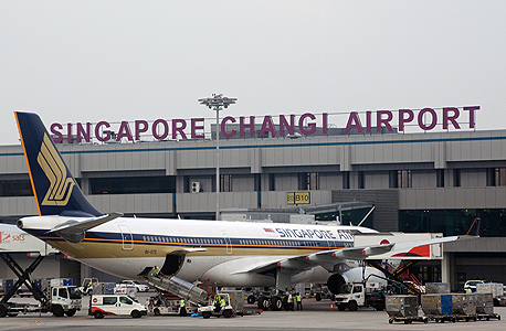 נמל תעופה צ'אנגי בסינגפור. יש גן פרפרים
