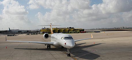A private jet on the tarmac of Ben Gurion International Airport. Photo: Amit Shaal A private jet on the tarmac of Ben Gurion International Airport. Photo: Amit Shaal