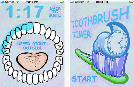 Toothbrush timer, צילום מסך: itunes appstore ו-google play
