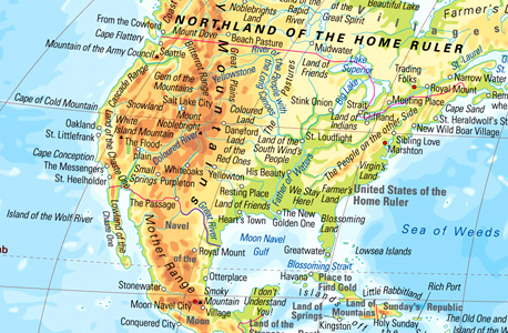  מפה של צפון אמריקה (שליט הבית, באיטלקית)