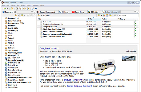 RSSOwl מספק כלים מתקדמים יותר מ-GoogleReader לניהול מידע מפידים RSSOwl מספק כלים מתקדמים יותר מ-GoogleReader לניהול מידע מפידים