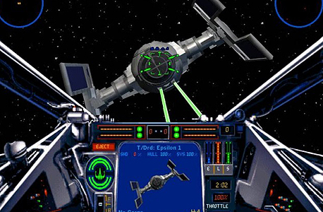 בדרך להתנגשות. TIE Fighter מתוך קוקפיט של X-Wig בדרך להתנגשות. TIE Fighter מתוך קוקפיט של X-Wig
