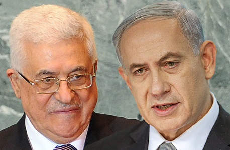 A composite photo featuring Israeli Prime Minister Benjamin Netanyahu and Palestinian Authority President Mahmoud Abbas. Photo: Emil Salman