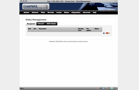 אחרי ההתקנה, רשימת הכוננים של FreeNAS תהיה ריקה אחרי ההתקנה, רשימת הכוננים של FreeNAS תהיה ריקה