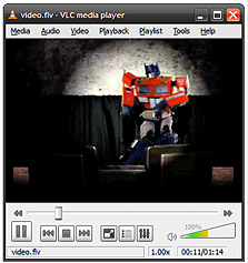 נגינת סרטון בפורמט flv ב-VLC