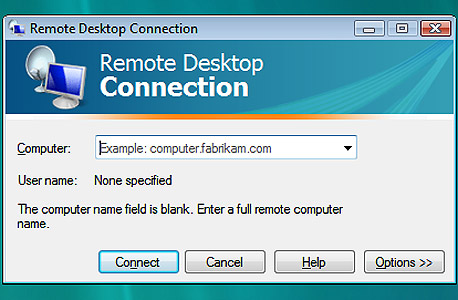 Remote Desktop Connection בוויסטה Remote Desktop Connection בוויסטה