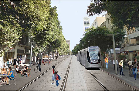 הדמיית הקו הסגול ברחוב אלנבי בתל אביב הדמיית הקו הסגול ברחוב אלנבי בתל אביב