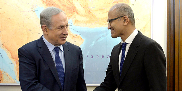 נתניהו נפגש עם סאטיה נאדלה: "הקשר בין ישראל למיקרוסופט הוא זיווג משמיים"