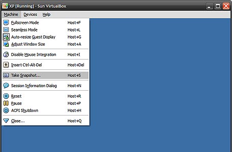 יצירת תצלום של מצב מערכת ההפעלה האורחת ב-VirtualBox יצירת תצלום של מצב מערכת ההפעלה האורחת ב-VirtualBox