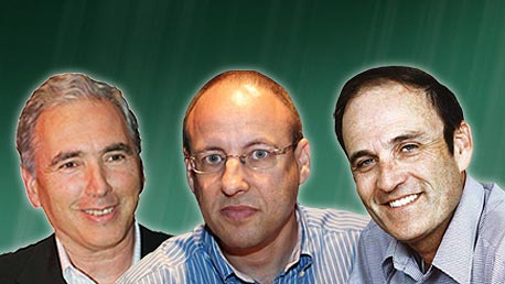מימין עמוס שפירא סלקום, גיל שרון פלאפון, דוד אבנר פרטנר מימין עמוס שפירא סלקום, גיל שרון פלאפון, דוד אבנר פרטנר