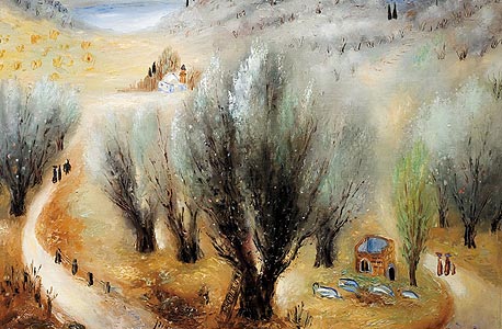 "נוף של ירושלים עם עצי זית", של ראובן רובין