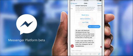 צוקרברג מדגים שליחת הודעה ל-CNN צוקרברג מדגים שליחת הודעה ל-CNN