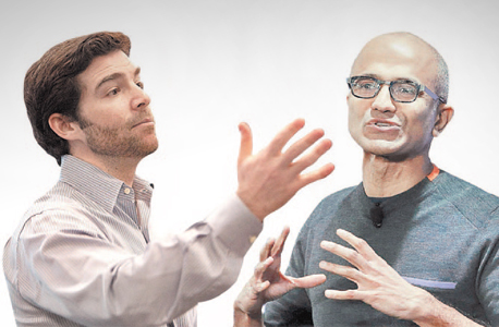 סאטיה נאדלה ומנכ"ל Linkedin ג'ף וויינר. ההצעה המקורית עמדה של 160 דולר למניה סאטיה נאדלה ומנכ"ל Linkedin ג'ף וויינר. ההצעה המקורית עמדה של 160 דולר למניה