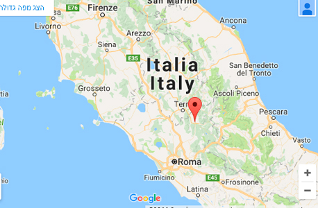 רעש אדמה איטליה מפה 