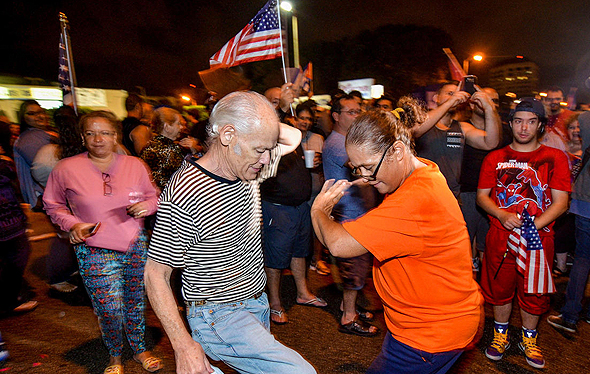 חגיגות במיאמי לאחר ההודעה על מותו של פידל קסטרו