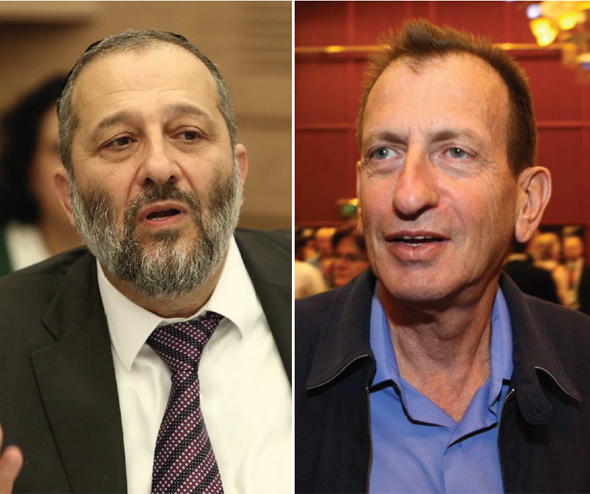 מימין: ראש העיר ת"א רון חולדאי ושר הפנים אריה דרעי. מחלוקת חריפה סביב השבת מימין: ראש העיר ת"א רון חולדאי ושר הפנים אריה דרעי. מחלוקת חריפה סביב השבת
