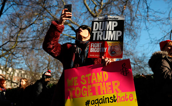 הפגנה נגד דונלד טראמפ ב לונדון, צילומים: גטי אימג'ס
