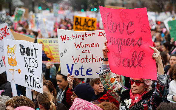 הפגנה נגד דונלד טראמפ ב וושינגטון, צילומים: איי פי