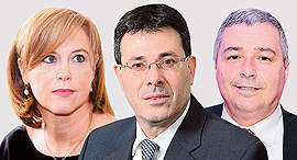 אריק פינטו מנכ"ל בנק הפועלים, אלדד פרשר מנכ"ל מזרחי טפחות, ורקפת רוסק עמינח מנכ"לית בנק לאומי אריק פינטו מנכ"ל בנק הפועלים, אלדד פרשר מנכ"ל מזרחי טפחות, ורקפת רוסק עמינח מנכ"לית בנק לאומי