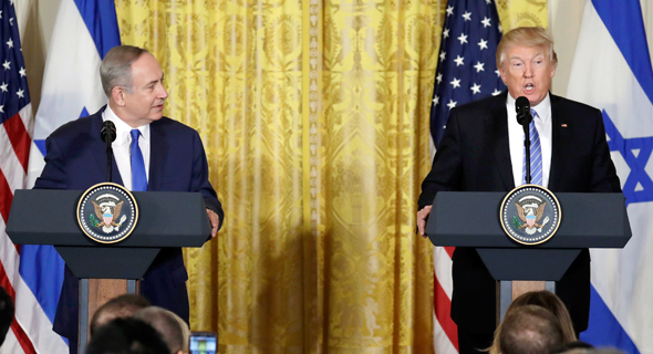 דונלד טראמפ ובנימין נתניהו במסיבת העיתונאים