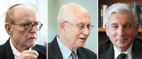 החונכים המקצועיים (מימין): עו"ד דוד ליבאי ושופט העליון אליעזר גולדברג, שאצלם התמחתה הורוויץ, ועו"ד יעקב וינרוט, שבמשרדו עבדה כעשור החונכים המקצועיים (מימין): עו"ד דוד ליבאי ושופט העליון אליעזר גולדברג, שאצלם התמחתה הורוויץ, ועו"ד יעקב וינרוט, שבמשרדו עבדה כעשור