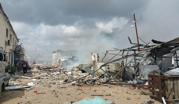 מחסן הזיקוקים במושב פורת שנהרס