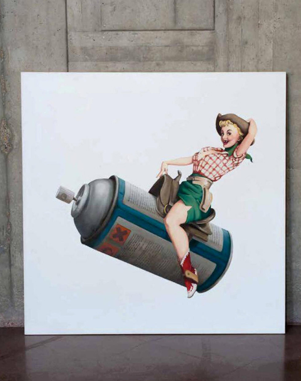 יצירה של אמן הרחוב בנקסי Rodeo Girl יצירה של אמן הרחוב בנקסי Rodeo Girl