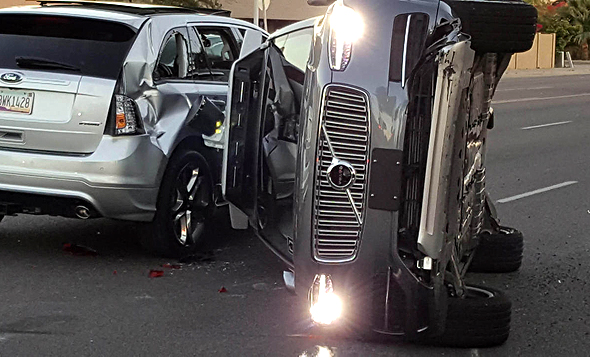 רכב אוטונומי אובר תאונה וולוו, צילום: רויטרס