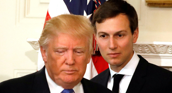 Jared Kushner and Donald Trump. Neumann was friends with one and wanted to emulate the other. Photo: Reuters