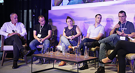 כנס Fintech 2017 מימין מירי זארצקי  אורן כץ עידו לוסטיג מיקה מצגר ירון שושני ערן וולף, צילום: אוראל כהן