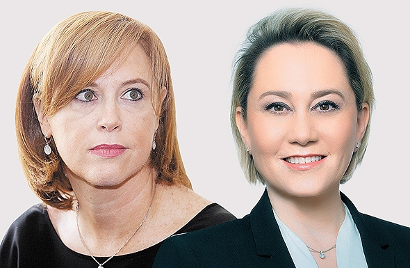 מימין לילך אשר טופילסקי מנכ"לית דיסקונט ורקפת רוסק עמינח מנכ"לית לאומי מימין לילך אשר טופילסקי מנכ"לית דיסקונט ורקפת רוסק עמינח מנכ"לית לאומי