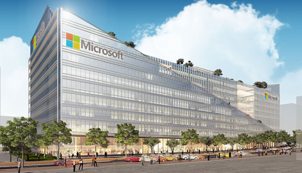 Digital rendition of Microsoft's new campus. Photo: PR