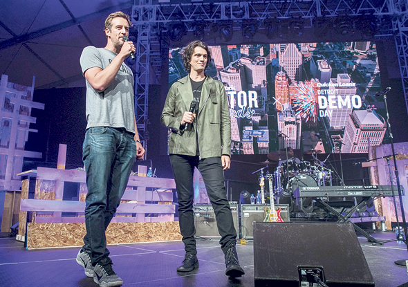 WeWork co-founders Miguel McKelvy and Adam Neumann. Photo:AFP WeWork co-founders Miguel McKelvy and Adam Neumann. Photo:AFP