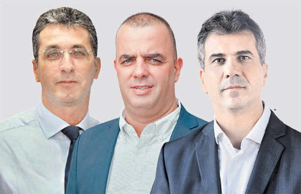מימין: שר הכלכלה אלי כהן; אייל רביד, מבעלי רשת המזון ויקטורי; ויוני שסטוביץ, מבעלי יבואנית מוצרי הצריכה שסטוביץ. אינטרסים סותרים מימין: שר הכלכלה אלי כהן; אייל רביד, מבעלי רשת המזון ויקטורי; ויוני שסטוביץ, מבעלי יבואנית מוצרי הצריכה שסטוביץ. אינטרסים סותרים