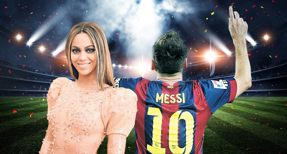 כפול או כלום ליאו מסי ו ביונסה, צילום: איי אף פי, שאטרסטוק