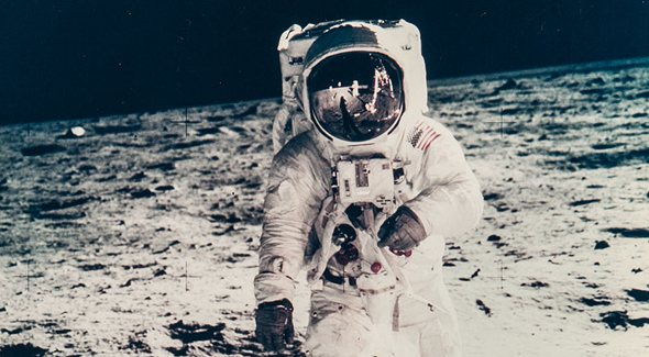 American astronaut Buzz Aldrin on the moon. Photo: NASA American astronaut Buzz Aldrin on the moon. Photo: NASA