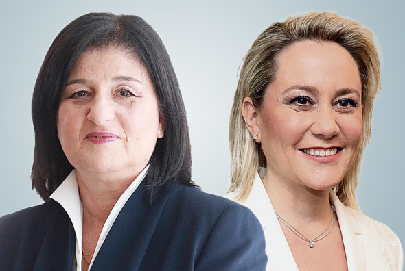 מימין: לילך אשר טופילסקי מנכ"לית דיסקונט, סמדר ברבר צדיק מנכ"לית בינלאומי מימין: לילך אשר טופילסקי מנכ"לית דיסקונט, סמדר ברבר צדיק מנכ"לית בינלאומי