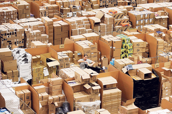 An Amazon shipping center in the U.K. Photo: Bloomberg