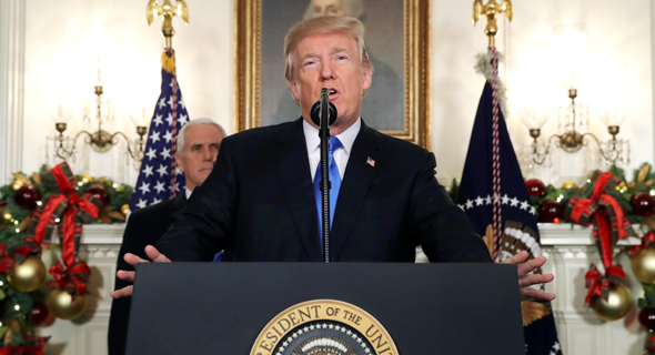 U.S. President Donald Trump during Jerusalem speech. Photo: AP