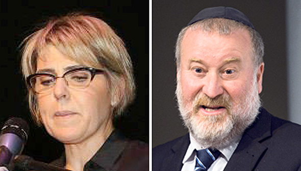 מימין: היועץ המשפטי לממשלה אביחי מנדלבליט ועפרה ברכה מימין: היועץ המשפטי לממשלה אביחי מנדלבליט ועפרה ברכה