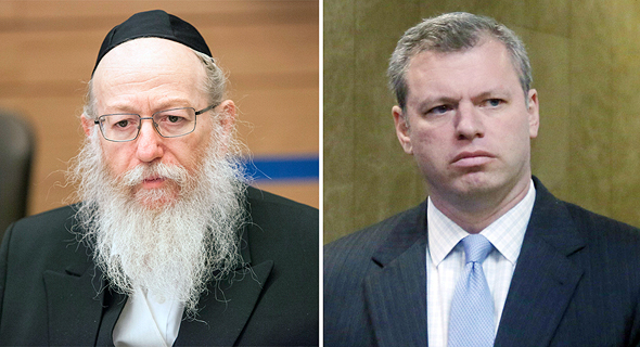 מימין אלי גרונר מנכ"ל משרד ראש הממשלה ושר הבריאות בפועל יעקב ליצמן מימין אלי גרונר מנכ"ל משרד ראש הממשלה ושר הבריאות בפועל יעקב ליצמן