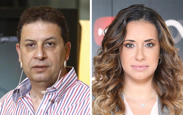 מימין מנכ"לית HOT טל גרנות גולדשטיין ומנכ"ל yes רון אילון מימין מנכ"לית HOT טל גרנות גולדשטיין ומנכ"ל yes רון אילון