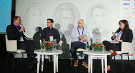 כנס פינטק 15.5.18 פאנל מתי הביטוח יגיע למאה 21 גיל שגיב אלעד צור ליאור קטלן, צילום: אוראל כהן