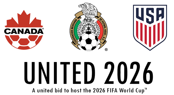 לוגו הצעת צפון אמריקה לאירוח המונדיאל ב-2026 לוגו הצעת צפון אמריקה לאירוח המונדיאל ב-2026